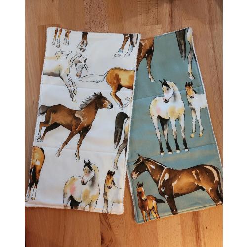Horse theme Burp Cloths / Western Theme Baby Burp Pads/ 2 Pack