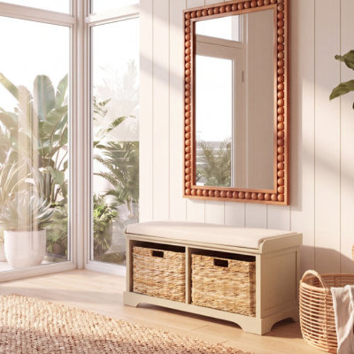 Winston Porter Briananthony Upholstered Cubby Storage Bench & Reviews | Wayfair