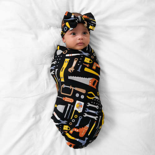 Little Builders Swaddle & Luxe Bow Headband Set – Little Sleepies