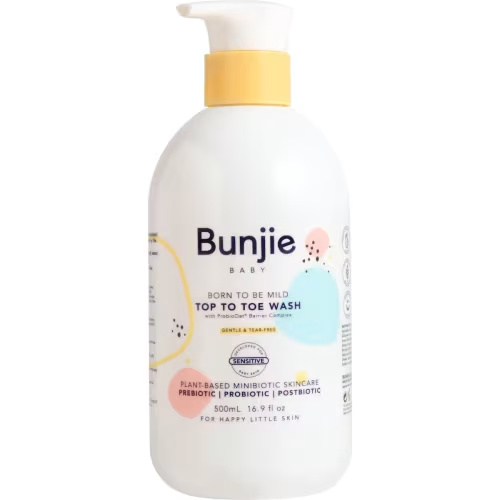 Bunjie Baby Top To Toe Wash Sensitive Probiotic Skincare 500mL