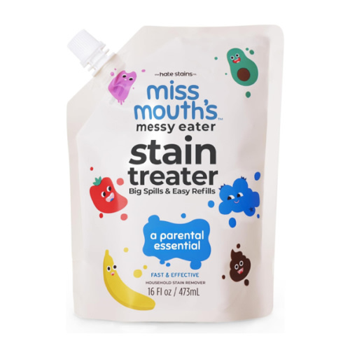 Miss Mouth's Messy Eater Stain Treater - 16oz Refill - Newborn & Baby Essentials - No Dry Cleaning Food, Grease, Coffee Off Laundry, Underwear, Fabric