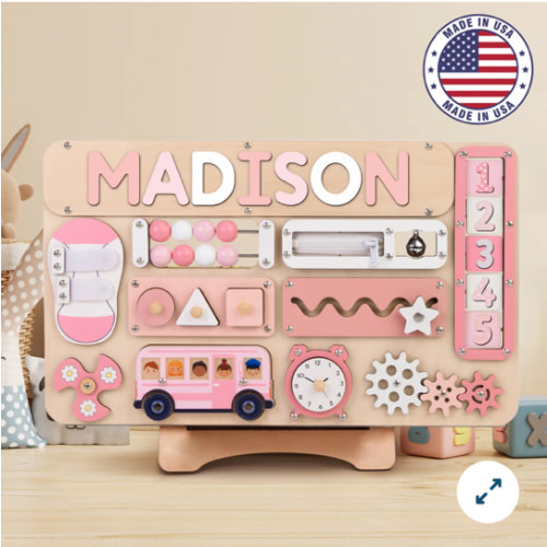 Montessori Toy for Toddlers, One Year Old Birthday Gift, Educational Baby Toys 6-12 Months, Toy Gift Baskets, Name Puzzle Sensory Board, Easter Gift