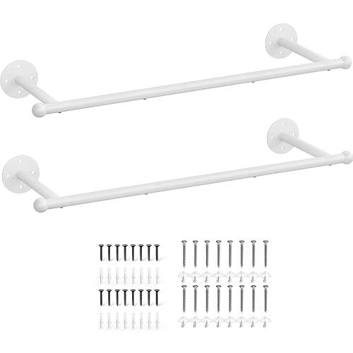 OROPY 33" Industrial Pipe Clothing Rack, Wall Mounted Clothes Rack 2 Pack