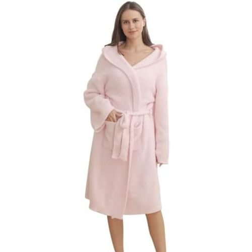 bearberry Cozy Robe Lightweight Soft Plush Bathrobe with Pockets for Women
