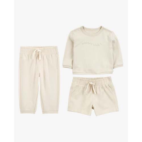 Baby 3-Piece French Terry Mix-and-Match Outfit Set - Cream | Carter's