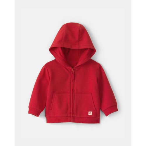 Baby Boy French Terry Zip-Up Hoodie - Red | Carter's