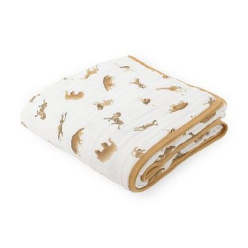 Little Unicorn Crib Organic Original Cotton Muslin Quilt - Animal Crackers