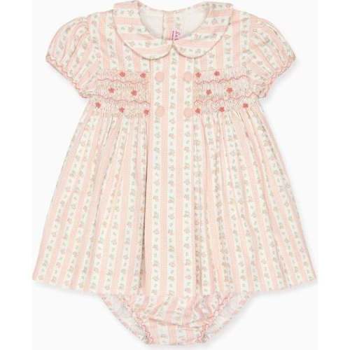 Pink Floral Stripe Arcadia Baby Girl Hand-Smocked Set - La Coqueta | Maisonette