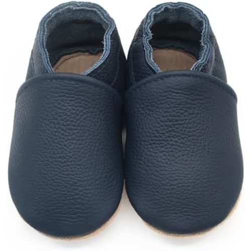 Genuine Leather Baby Booties Soft Sole Toddler Walking Shoes Flexible&Breathable Baby Slippers for First Walkers Boys Girls