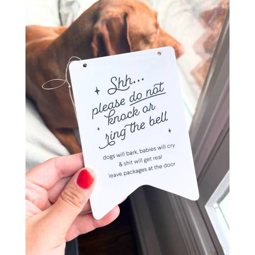 Sleeping Baby Door Sign: Do Not Disturb, Dogs Will Bark