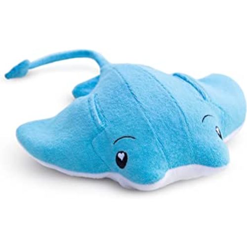 SoapSox Kids Exfoliating Bath Scrub (Ray The Manta) - Soft Animal Toy Wash Cloth Sponge with Soap Pocket Insert - Fun Loofah Characters for Babies, Kids and Children