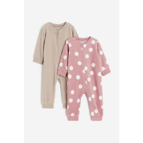 2-pack Fleece Zip-up Pajama Jumpsuits