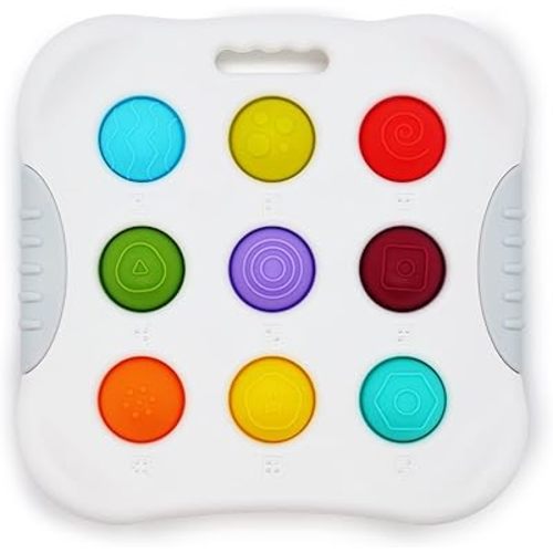 LiKee Fidget Popper Sensory Baby Toys for 12+ Months, Push and Popping Busy Board, Montessori Toys for 1+ Years Old, Airplane Car Travel Toy for Toddlers 1-3 Stress Relief (1 Piece)