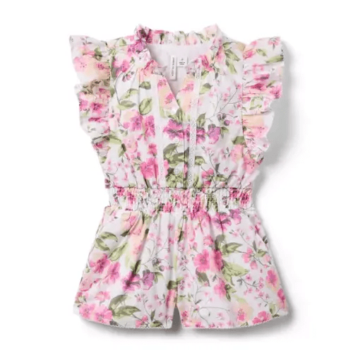 Girl Jet Ivory Floral The Garden Getaway Romper by Janie and Jack