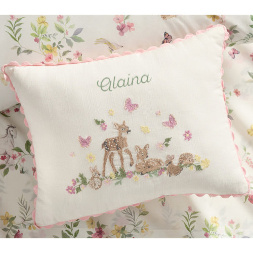 AERIN Embroidered Fawn Personalized Pillow