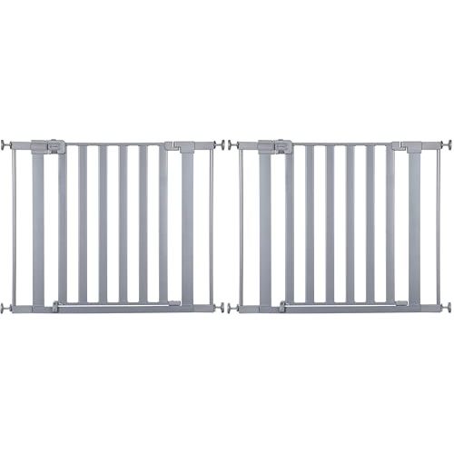 Safety 1st Walk Through Baby Gate with Door, Adjustable Pressure Mount Lift, Dog Gates, Fits 29"-38" Wide, 2-Pack, Silver