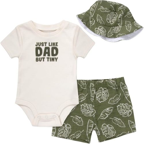 Baby Boy 3 Piece Outfit Set with Bucket Hat
