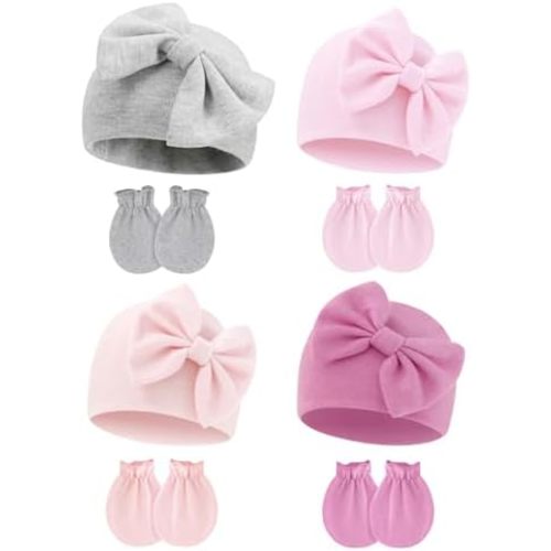 Cute Baby Mittens Newborn, No Scratch Baby Boy Mittens, Baby Girl Hat Gloves for Toddlers, Infant, Newborn