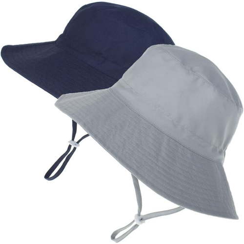 2Pcs Baby Sun Hat Toddler Summer UPF 50+ Baby Girl Bucket Hat Wide Brim Beach Hats for Baby Boys 0-7 Years