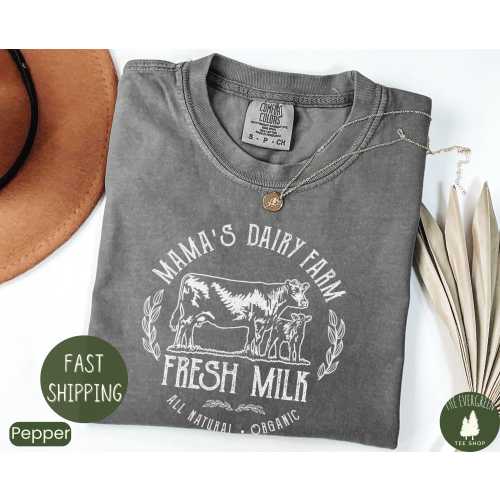 Mamas Dairy Farm Breastfeeding Friendly T-shirt for Nursing or Pumping, Acid Wash Nursing Friendly Tee, Breastfeeding Clothing, Mama Shirt