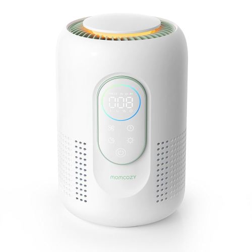 Momcozy Nursery Air Purifier, 4-Filter System with H13 HEPA & Carbon, PM2.5 Display with Color Status, Auto Mode, 21 dB Sleep Mode for Baby, Dimmable Night Light, for 250 sq ft Rooms