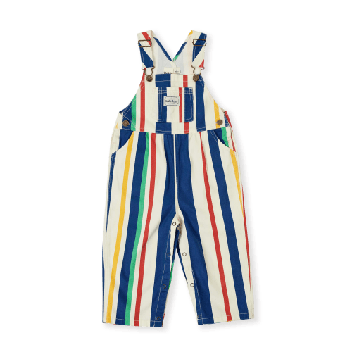 1YO 90's Bold Stripe Austin Denim Overalls | Baby & Kids Overalls - Goldie + Ace