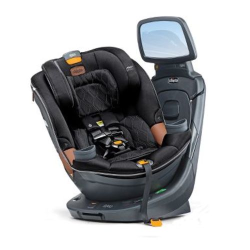 Chicco Fit360 Zip ClearTex Rotating Convertible Car Seat - Jet: Fits 3 Across, 360 Rotating, Machine Washable, Cup Holder