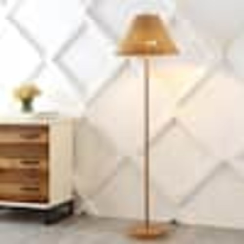 JONATHAN Y Nando 61 in. 2-Light Coastal Bohemian Iron/Rattan LED Floor Lamp with Pull-Chain, Brown Wood Finish JYL3092A