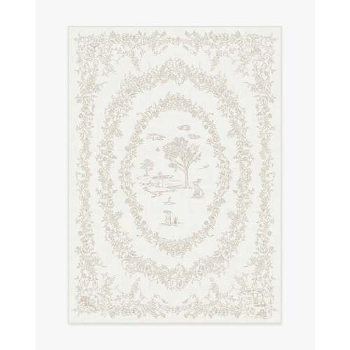 Bashful Bunny Toile Ivory Flatwoven Rug | Ruggable US