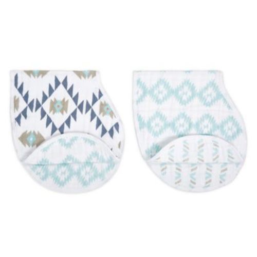 aden + anais® Southwestern 2-Piece Burp Cloth Set in Blue - BLUE - 2 PACK