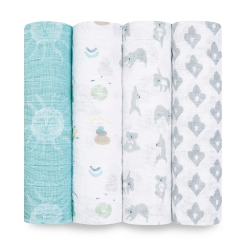 Now + Zen Cotton Muslin Swaddle 4pk | aden + anais