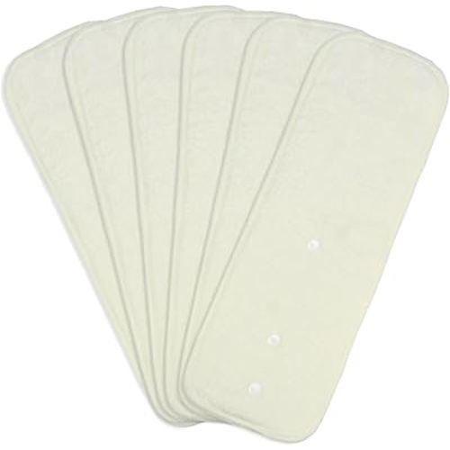 Mama Koala 4-Layer Natural and Microfiber Cloth Diaper Inserts, Adjustable and Reusable for Any Baby Cloth Diaper(6 Pack)