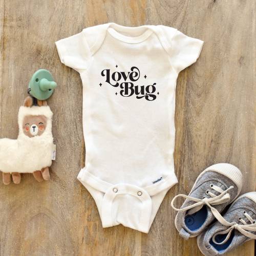 Love Bug Baby Bodysuit - Cute Valentines Day Baby Bodysuit 177