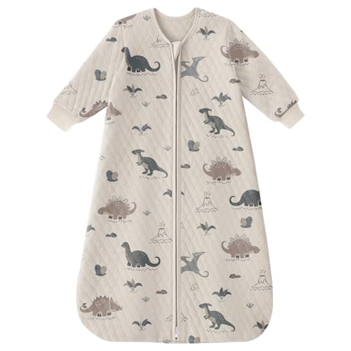 Yoofoss Baby Sleep Sack 18-24 Months 1.0 Tog Long Sleeve Sleep Sack Organic Cotton Wearable Blanket for Toddlers 2-Way Zipper Quilted Sleeping Sacks(X-Large)