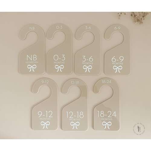 Acrylic Bow Baby Closet Dividers | Closet Dividers Baby | Clothes Size Markers for Babies | Organize Baby's Closet | Baby Shower Gift Ideas
