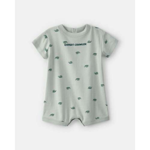 Baby Boy 'Expert Crawler' Snail Short-Sleeve Romper - Green | Carter's