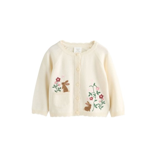 Kids' Embroidered Cotton Cardigan