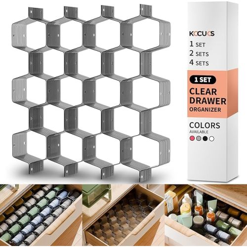 Honeycomb Separator Adjustable Drawer Organizer Divider for Underwear Belt-Scarf Socks Organizer (White(1pc))