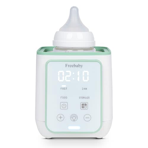 Freebaby Bottle Warmer, 10-in-1 Fast Baby Bottle Warmer for Breast Milk & Formula,Milk Warmer with Multi-Temperature Setting,Auto Shut-Off,Defrost & Food Heating,Fit for All Bottles(Green)