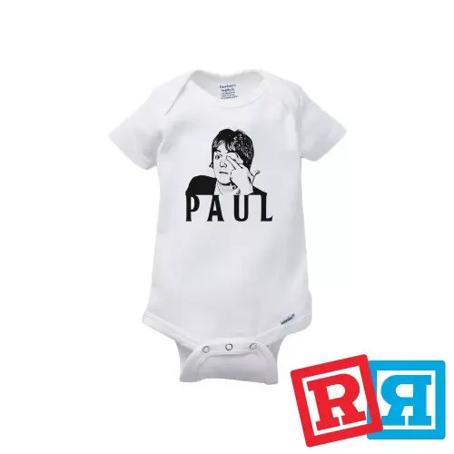 Bella Canvas Paul McCartney Gerber Baby OnesieÂ® Cotton Unisex White Short Sleeve Bodysuit