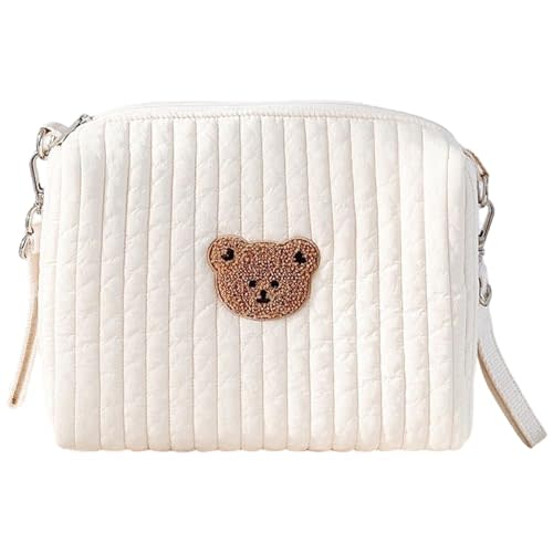 Baby Bag Organizer Baby Diaper Bag 10x6x3" Large Capacity Embroidered Portable Diaper Pouch with Stroller Hooks Multifunctional Cotton Pouch for Strollers