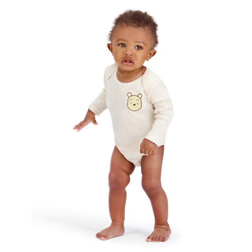 Winnie The Pooh Baby Boy 3 Pack Long Sleeve Bodysuits, Size 0-24 Months