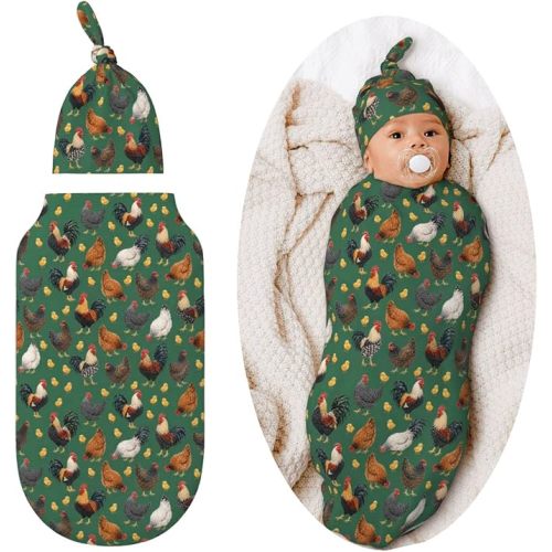 Rooster Swaddle Blankets Soft Receiving Blanket Baby Swaddle Wrap for Baby Girls Boys