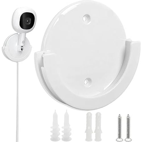 Wall Mount Compatible with Nanit Flex Multi-Stand - Round, White, Durable ABS Material, Easily Fixes The Monitor to The Wall