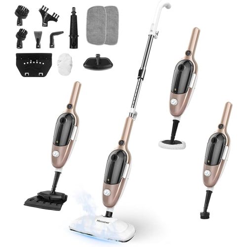 Steam Mop - All-in-one Powerful Handheld Steam Cleaner Detachable Floor Steamer with 11 Accessories, MultiPurpose Steamer for Hardwood Floors, Clothes,Windows,Tiles,Carpet, Whole Home Use,Grey