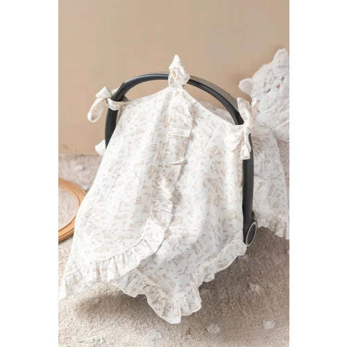 Baby Car Seat Cover - Toile De Jouy / Beige