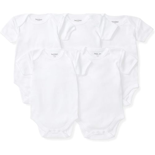 Burt's Bees Baby Unisex Bodysuits, Short Sleeve Organic Sleepwear, 5-Pack