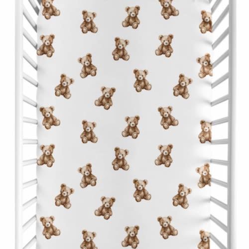 Boho Teddy Bear Collection Crib Sheet
