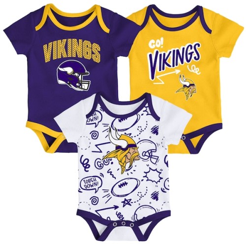 Infant Minnesota Vikings  Outerstuff All Day Play Three-Piece Bodysuit Set