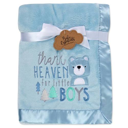 Baby Essentials "Thank Heaven For Little Boys" Plush Baby Blanket